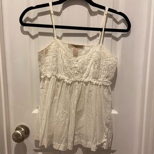 Forever 21 Off-White Lace Speghetti Strap Babydoll Camisole Top